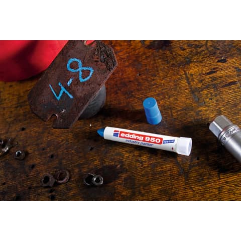 Marcatore a cera edding 950 punta conica 10 mm blu E-950 003